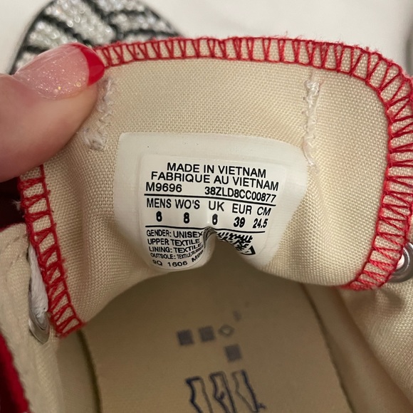 Red Bedazzled Volleyball Converse - Picture 3 of 3